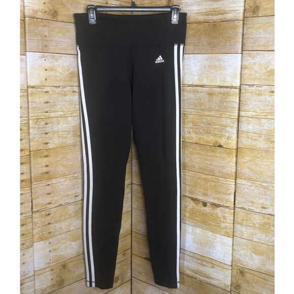 ADIDAS CLIMALITE THREE STRIPE ATHLETIC ACTIVEWEAR ATHLEISURE TRAINING LEGGINGS - Picture 1 of 4